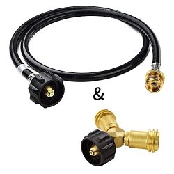 SHINESTAR Propane Hose with Adapter & Propane Tank Y Splitter Tee for Portable Heater and Ta ...