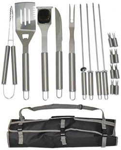 17 Piece Stainless Steel BBQ Grill Set – Barbecue Accessories Grilling Kit Set – by  ...