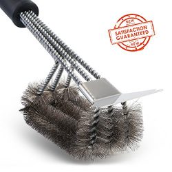 Grill Brush and Scraper Tapbole Best BBQ Brush Cleaner, Safe 18″ Stainless Steel Woven Wir ...