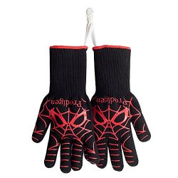 Prodigen BBQ Grilling Gloves – Oven Gloves Heat Resistant Cooking Mitts – Fireplace  ...