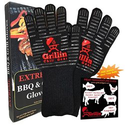 Fireplace & BBQ Grilling Gloves by Grill & Chill – 932°F Extreme Heat Resistant Ov ...