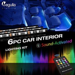 Underdash Lighting Kit, Megulla Smart RGB Multi-Color LED 6PC Car Interior Lighting Kits with So ...