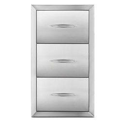 Happybuy Outdoor kitchen drawer 18″x15″ Stainless steel BBQ Island Drawer storage wi ...