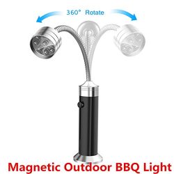 Outdoor BBQ Grill Light ONBET LED Battery Operated Magnetic Barbecue Light with 360° Rotation Ne ...