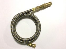 Propane, Natural Gas 1/2″ Line 4ft Stainless Steel Braided 3/8″ Quick Connect