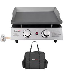 Royal Gourmet Portable 2 Burner Propane Gas Grill Griddle Pd1201 （ Griddle + Cover）