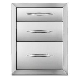 Happybuy Outdoor kitchen drawer 18″x15″ Stainless steel BBQ Island Drawer storage wi ...