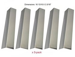 BBQration Set of 5 Stainless Steel Heat Plates Replacement for Gas Grill Models Brinkmann 810-17 ...