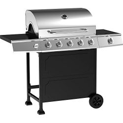 5-Burner Stainless Steel Gas Barbeque Grill Primary Cooking Area: 491 Sq In Secondary Cooking Ar ...