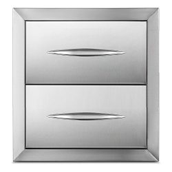 Happybuy Outdoor kitchen drawer 18″x15″ Stainless steel BBQ Island Drawer storage wi ...