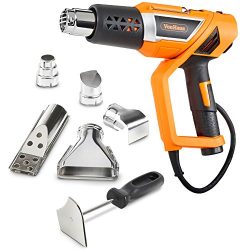 VonHaus 1500W Heat Gun Variable Temperature 122℉~1112℉ (50℃~600℃) with Adjustable Handle and Fiv ...