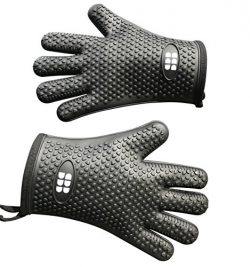 Heat Resistant BBQ Cooking Gloves – Oven Mitts By SBDW. Insulated Silicone With Protective ...