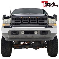 Tidal Raptor Style Upper Replacement Grille w/ LED Amber Lighting for 99-04 Ford F250 F350 Super ...