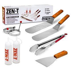 Zen-t 8 Piece Grill Griddle BBQ Tool Kit – Heavy Duty Professional Grade Stainless Steel B ...