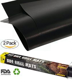 Grillers Choice Set of 2 Premium Heavy Duty BBQ Grill Mats, Non Stick. A Must Have Reusable Barb ...