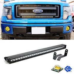 iJDMTOY Complete Center Grill Hidden Mount 30″ 150W High Power LED Light Bar System w/ Wir ...