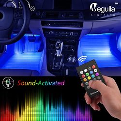 Underdash Lighting Kit, Megulla USB-Powered RGB Multi-Color LED Car Interior Lights with Sound A ...