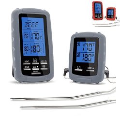 The Premium Chef Wireless Grill Thermometer with Dual Probe for Smoker, Countdown Timer, and Per ...