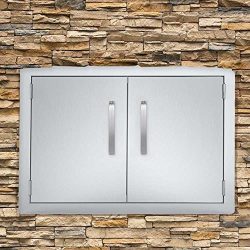 Seeutek BBQ Access Door 39W x 26H Inch Stainless Steel Double Wall Construction Vertical Door wi ...