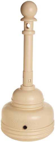 Eagle 1206BEIGE High Density Polyethylene (HDPE) SafeSmoker Cigarette Receptacle, 5 quarts Capac ...