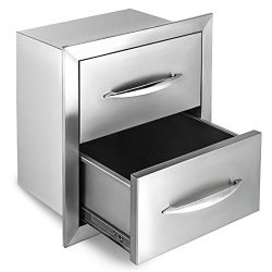 Happybuy Outdoor kitchen drawer 18″x15″ Stainless steel BBQ Island Drawer storage wi ...