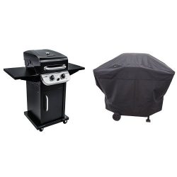 Char-Broil Performance 300 2-Burner Cabinet Gas Grill- Black with Performance Grill Cover, 2 Bur ...