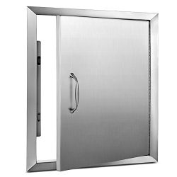 Happybuy BBQ Access Door 18”x 20” BBQ Island Single Door Stainless steel for Outdoor Kitchen Gri ...