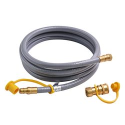 onlyfire 12 Feet Natural Gas and Propane Hose Assembly with 3/8-Inch Male Flare Quick Connect fo ...