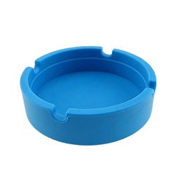 Qingsun Silicone Ashtray for Cigarettes Home Soft Rubber Heat Resistant Round Ash Tray Outdoor f ...