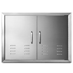 Happybuy 30”x 21” Double Door Flush Mount with Vents BBQ Access Door Stainless steel for BBQ Isl ...