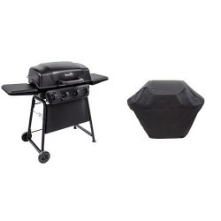 Char-Broil Classic 405 4-Burner Gas Grill with 3-4 Burner Large Rip-Stop Grill Cover