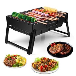 Morpilot Barbecue Charcoal Grill Folding Portable Lightweight BBQ Tools for Outdoor Cooking Picn ...