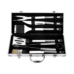 Earthfriendly 6-Piece Stainless Steel Grill Tools Set with Barbecue Accessories – Stainles ...