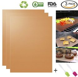 HASME Grill Mat – Set of 3 100% Non Stick Heavy Duty BBQ Grill Mat – Easy to Clean a ...