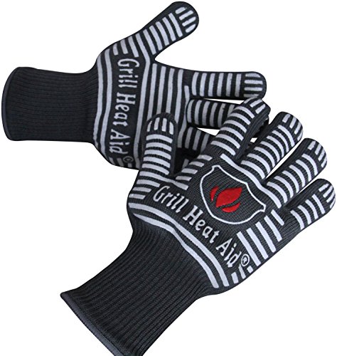 Extreme Heat Resistant Grill Gloves | Premium Insulated & Silicone Lined Aramid Fiber Mitts  ...