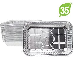 (35 Pack) Weber Grills Compatible Model 6415 Drip Pans l Small Size 7.5” x 5” x 1.7″ l Per ...