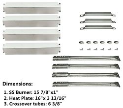 DOZYANT Parts Kit Replacement Charbroil Gas Grill Burners, Stainless Steel Heat Plates and Cross ...