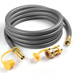 SHINESTAR 12Feet 1/2-inch ID Natural Gas Hose with Quick Connect/Disconnect Fittings for Outdoor ...