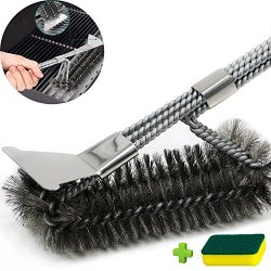 Wolone Grill Brush, Grill Brush and Scraper Safe, Durable, Quick Clean BBQ Brush Barbecue Brush  ...