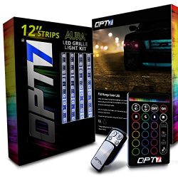 OPT7 Aura 4pc LED Lighting Kit for Grille | 12″ Multi-Color Strips w/SoundSync – Dim ...