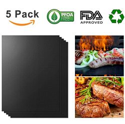 Teletrogy Grill Mat, Set of 5 Non-stick BBQ Grill & Baking Mats Reusable and Easy to Clean C ...