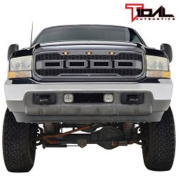 Tidal Raptor Style Upper Replacement Grille w/ LED Amber Lighting for 99-04 Ford F250 F350 Super ...