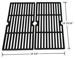 Hongso PCF123 Matte Porcelain Coated Cast Iron Cooking Grid Grates Replacement for Select Gas Gr ...