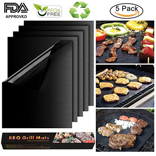 BBQ Grill Mat Non-Stick Baking Cooking Mats BBQ Barbecue Accessories for Gas Charcoal Electric G ...