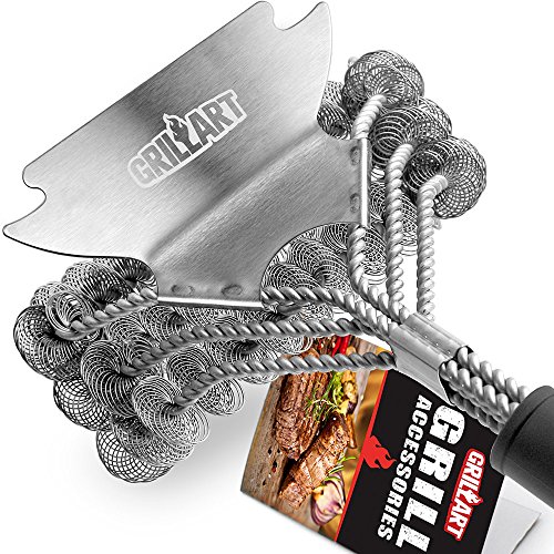 GRILLART Grill Brush Bristle Free – Safe BBQ Cleaning Grill Brush and Scraper – 18&# ...