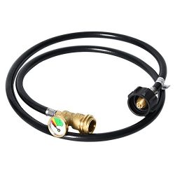 GasSaf Propane Gas Tank Gauge Extension Hose with 5FT High Pressure Hose Suitable For Gas Grill, ...