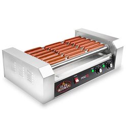 Olde Midway Electric 18 Hot Dog 7 Roller Grill Cooker Machine 900-Watt – Commercial Grade