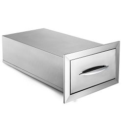 Mophorn Outdoor kitchen drawer 18″x15″ Stainless steel BBQ Island Drawer storage wit ...