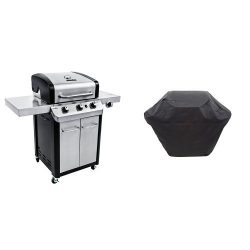 Char-Broil Signature 425 3-Burner Cabinet Gas Grill with 3-4 Burner Large Rip-Stop Grill Cover