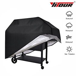 Yitour Portable Waterproof BBQ Grill Cover Heavy-Duty 600d Patio Outdoor Black Electric Metal Ch ...